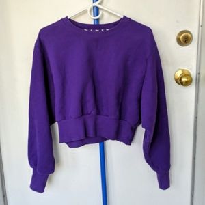 Aritzia TNA purple cropped crewneck, size S